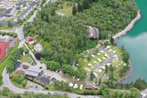 Odda Camping - Campingplatz aus der Vogelperspektive