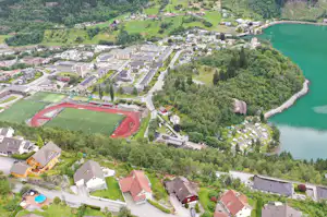 Odda Camping - Luftaufnahme des Campingplatzes