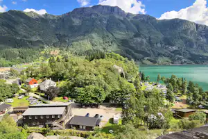 Odda Camping - Luftaufnahme des Campingplatzes