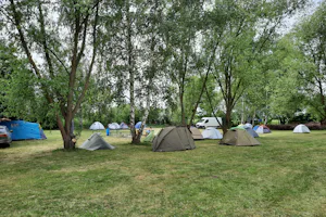 Oderbruch Camp Zechin - Blick auf die Zeltwiese auf dem Campingplatz