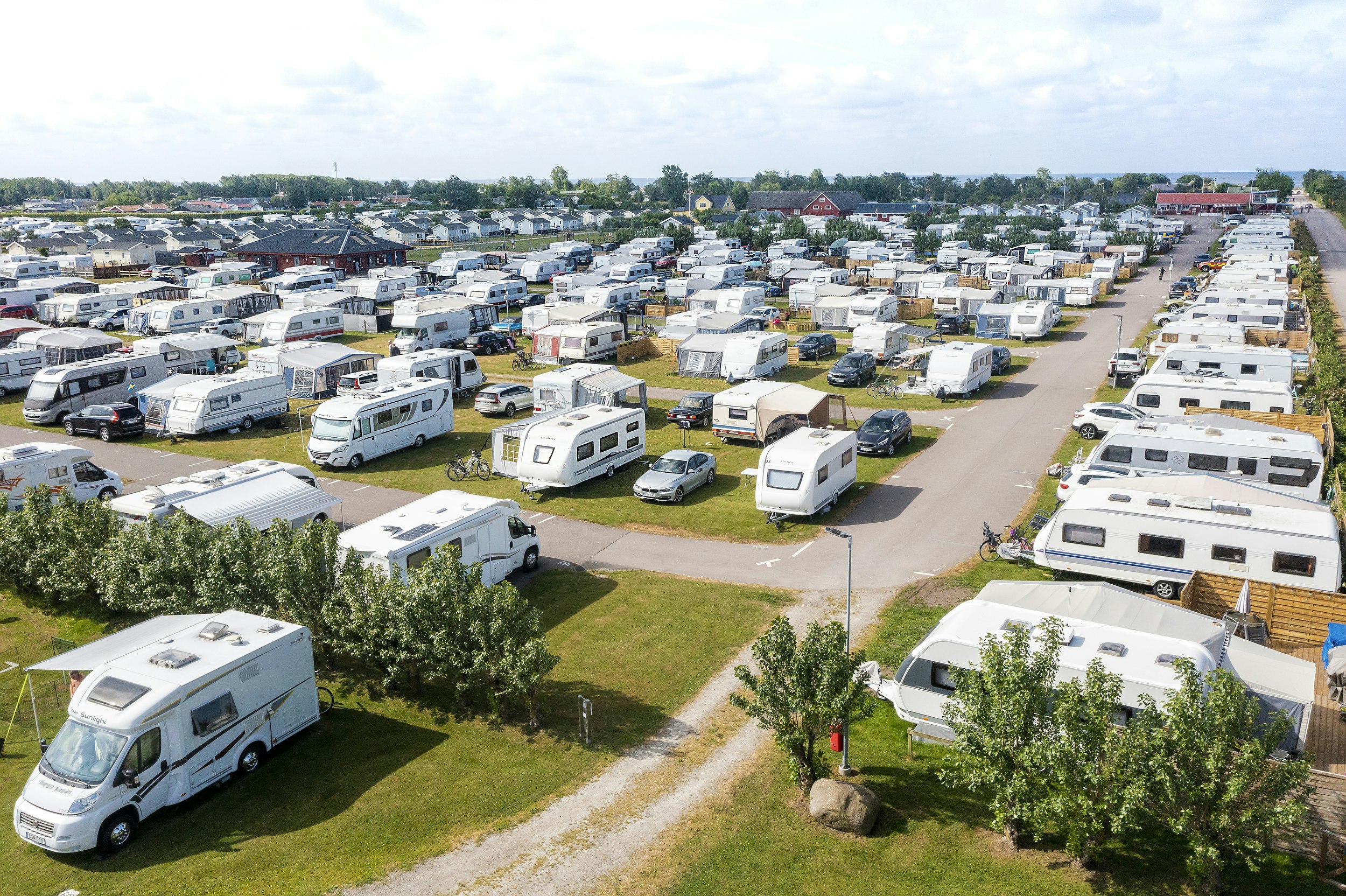 Olofsbo Camping - Luftaufnahme der Stellplätze auf dem Campingplatz