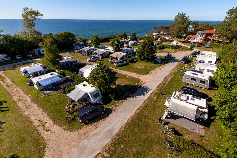Ostseecamp Seeblick  -  Stellplatz vom Campingplatz mit Blick auf die Ostsee
