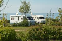 Ostseecamp Seeblick  -  Wohnwagenstellplatz und Wohnmobilstellplatz vom Campingplatz mit Meerblick