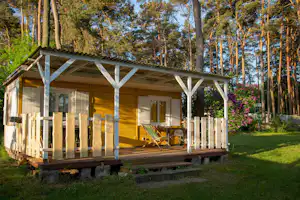 Ostseecamping Peenemündung - Mobilheim mit Veranda auf dem Campingplatz