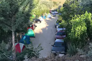 Panorama Camping - Luftaufnahme vom Campingplatz Zeltplatz auf dem Campingplatz