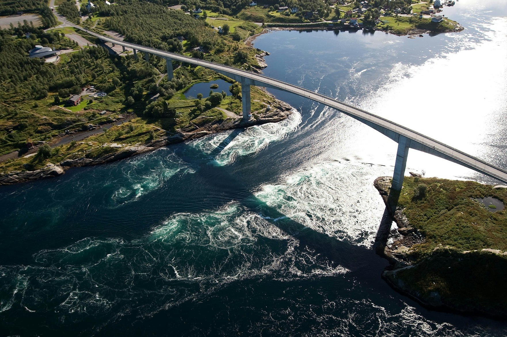 PlusCamp Saltstraumen - Blick auf die Brücke über den Saltstraumen
