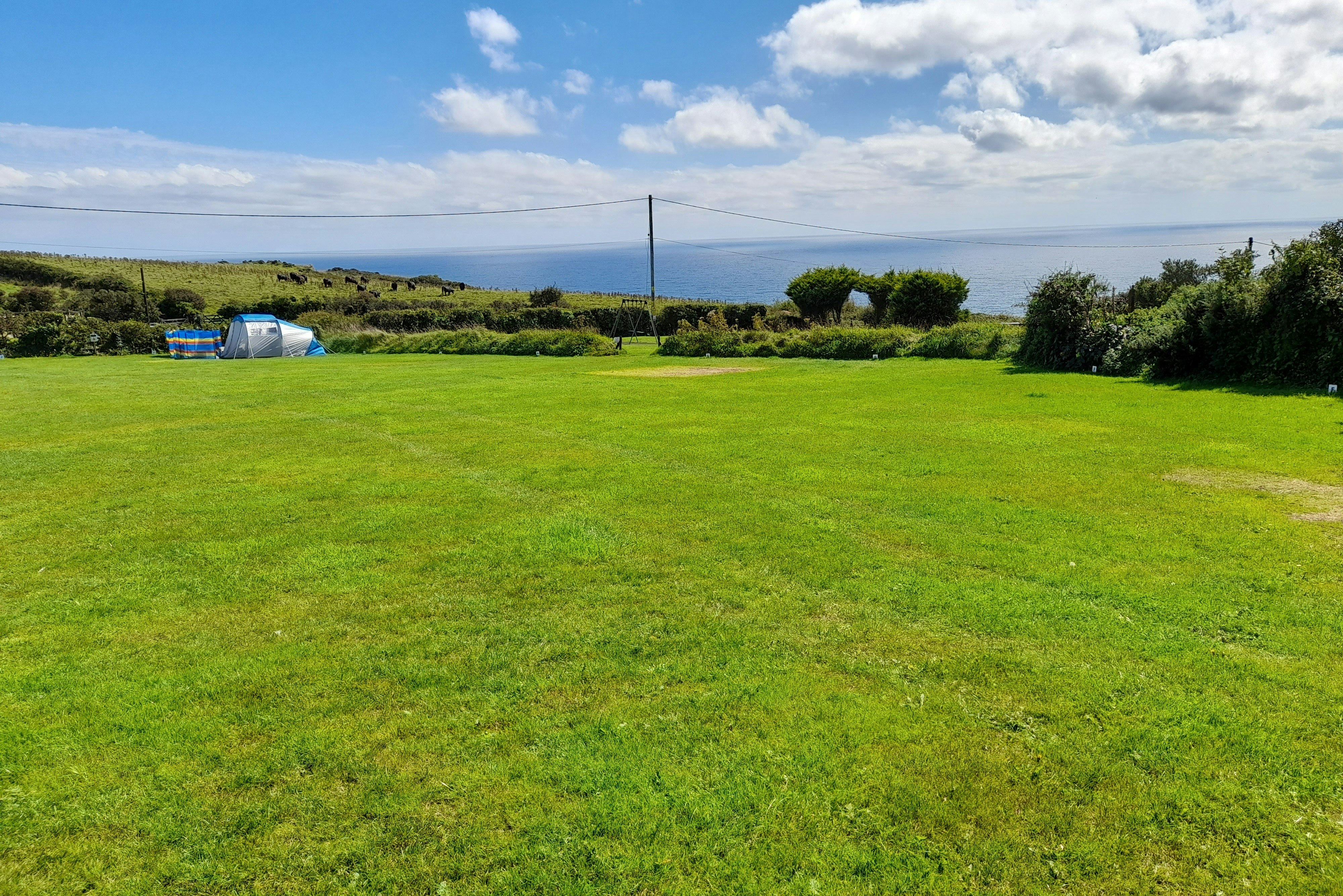 Polruan Holiday Camping & Caravanning - Standplätze auf der Wiese auf dem Campingplatz