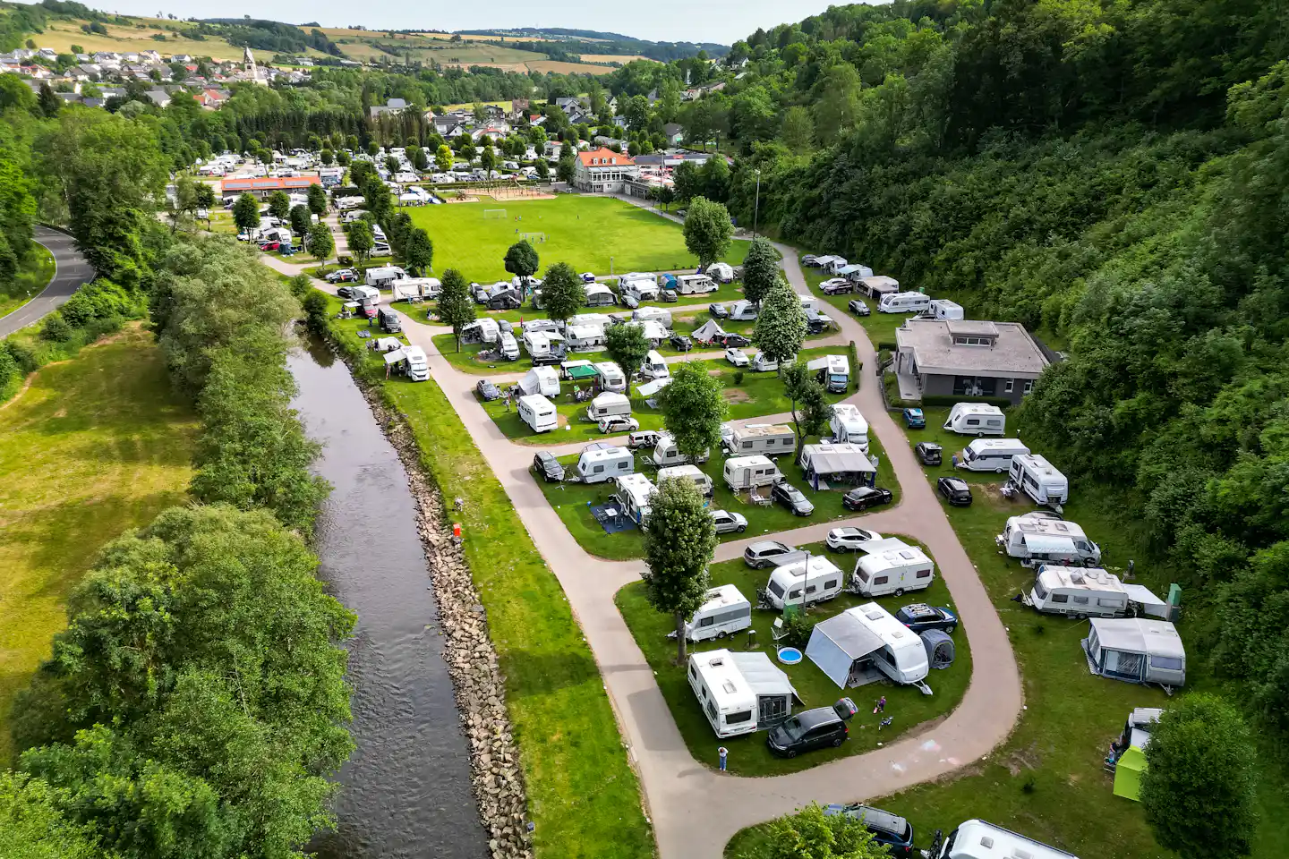 Prümtal-Camping Oberweis - Campingplatz aus der Vogelperspektive