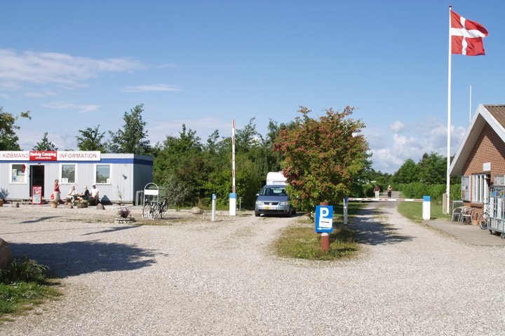 Rødvig Camping  -  Einfahrt und Rezeption vom Campingplatz