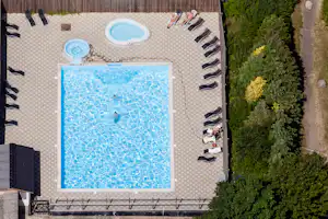 Århus Camping First Camp Aarhus - Jylland - Luftaufnahme des Pools auf dem Campingplatz