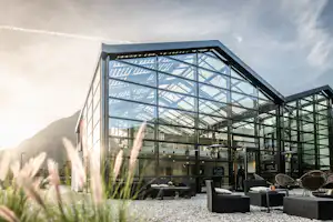 Såndgøld Alpine Glamping - Restaurant auf dem Campingplatz