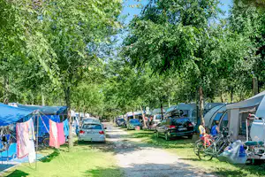 Sant'Angelo Village - - Wohnmobil- und Wohnwagenstellplätze im Schatten der Bäume auf dem Campingplatz