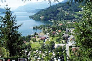 Seecamping Mössler - Luftaufnahme vom Campingplatz in den Alpen am Millstätter See-