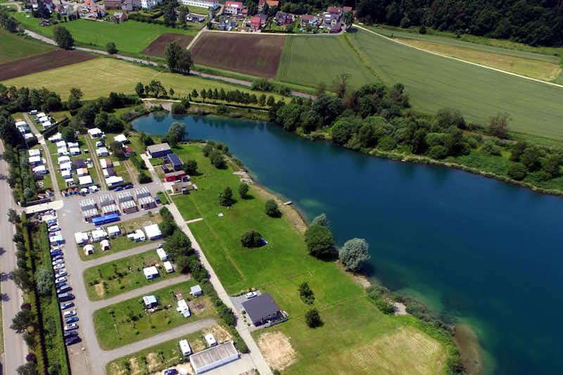Seencamping Krauchenwies  -  Luftaufnahme vom Campingplatz an den Ablacher Seen