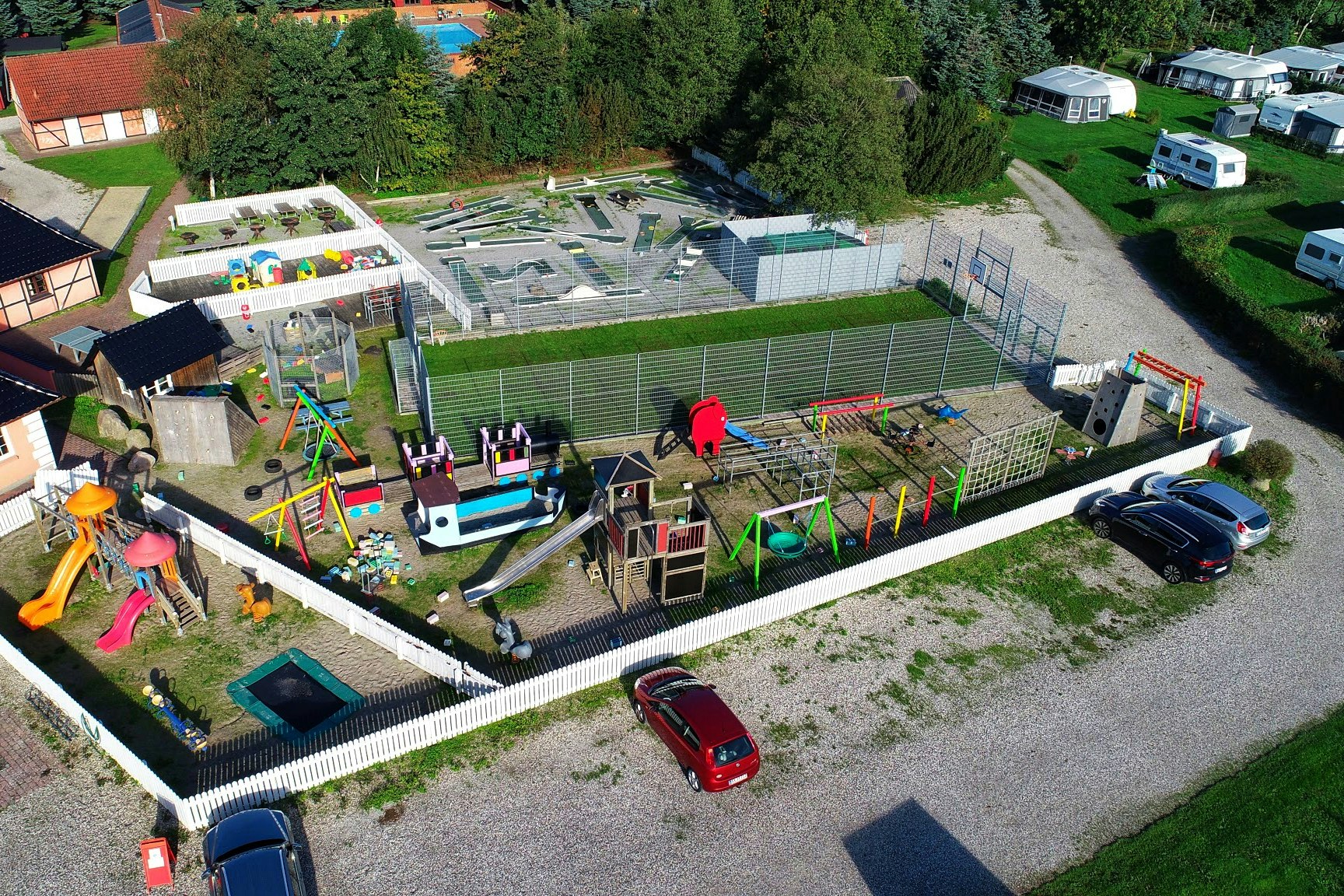 Kongernes Feriepark - Spielplatz aus der Vogelperspektive