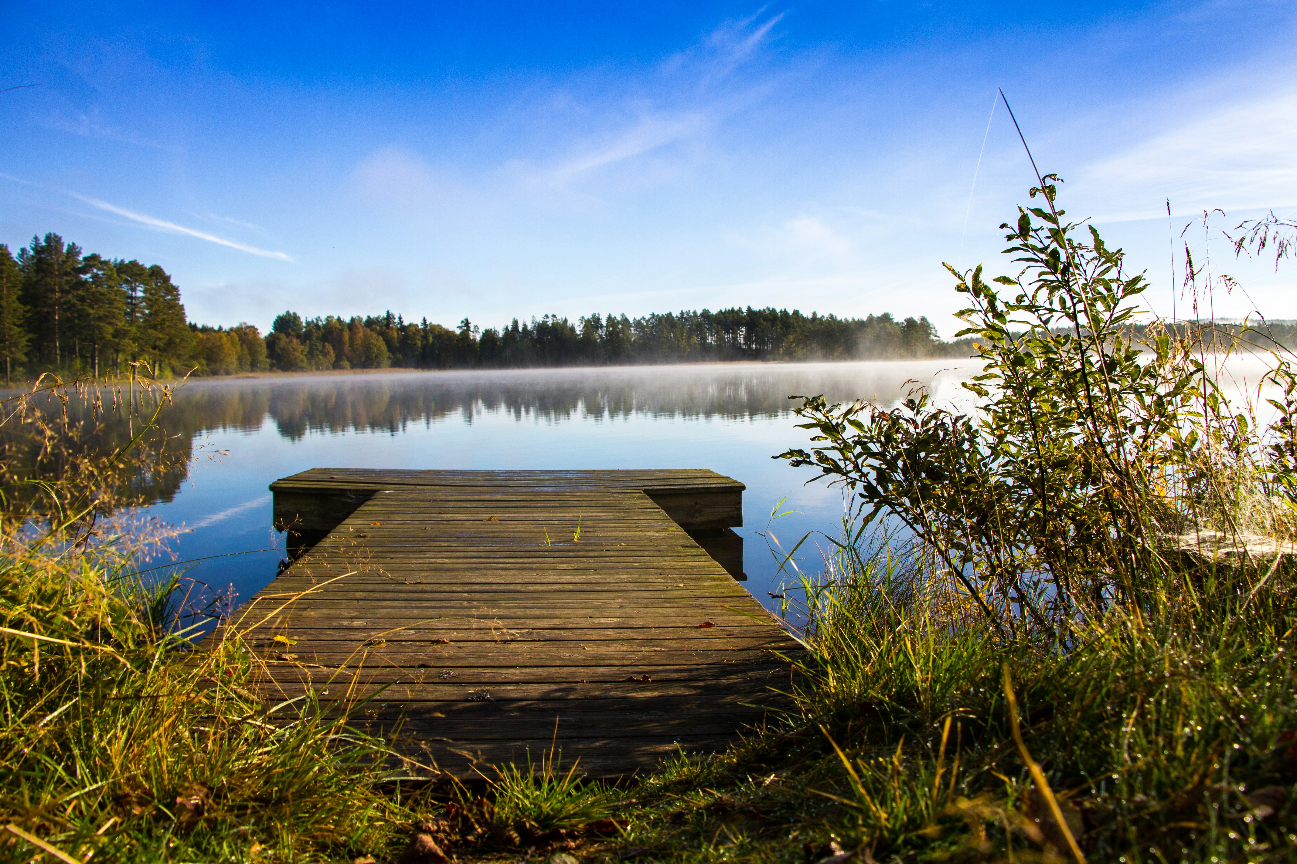 Steiner’s Camping & Lodge AB - Blick auf den Steg am See