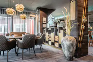 Storforsen Hotell & Camping - Restaurant auf Campingplatz Innenansicht