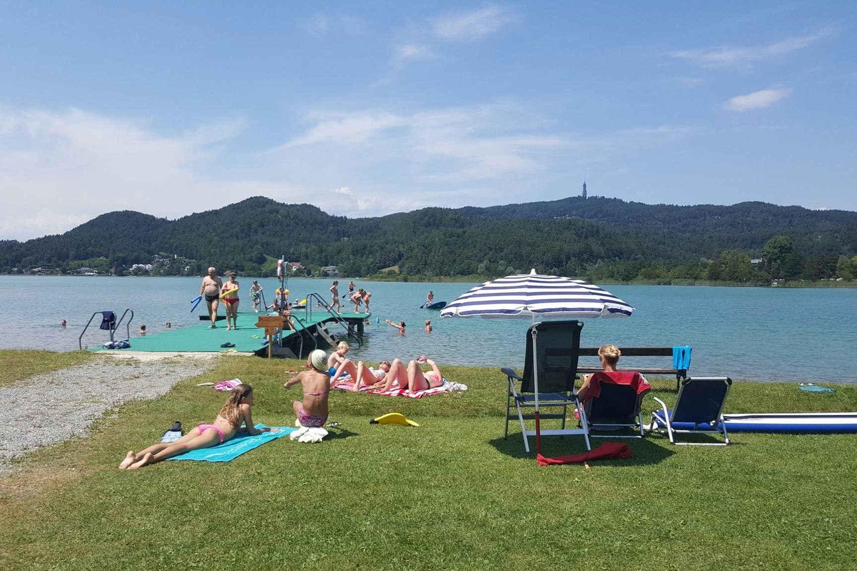 Strandcamping Süd  -  Badestrand am  Keutschacher See am Campingplatz
