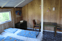 Birkelund Camping & Outdoor  Tarm Camping - Schlafzimmer eines Mobilheims