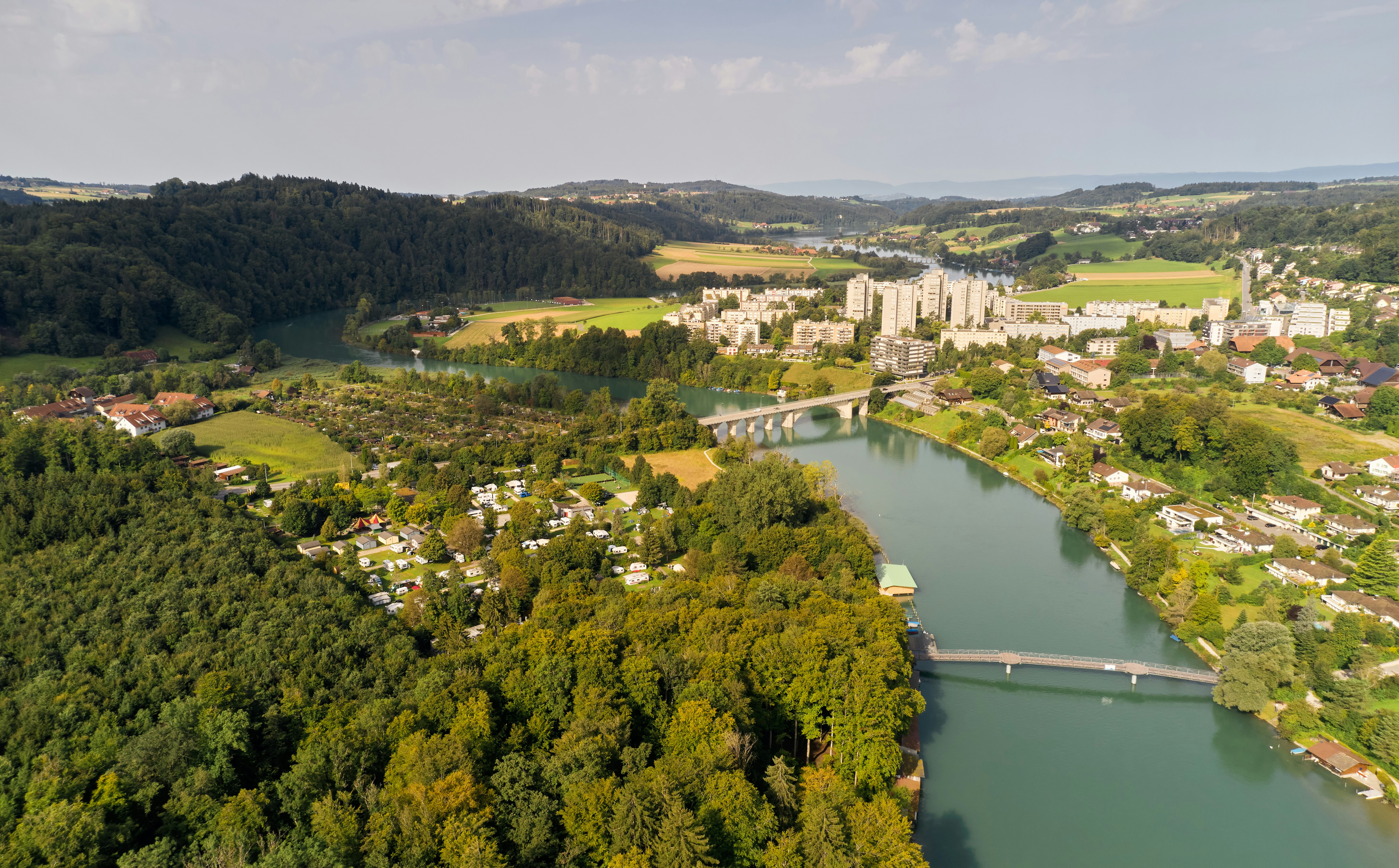 TCS Camping Bern Eymatt - Luftaufnahme des Campingplatzes