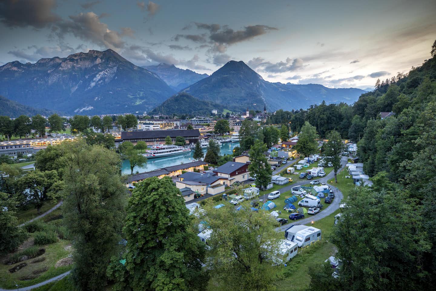 TCS Camping Interlaken - Luftaufnahme des Campingplatzes