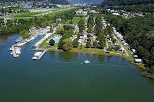 TCS Camping Lugano-Muzzano - Luftaufnahme des Campingplatzes