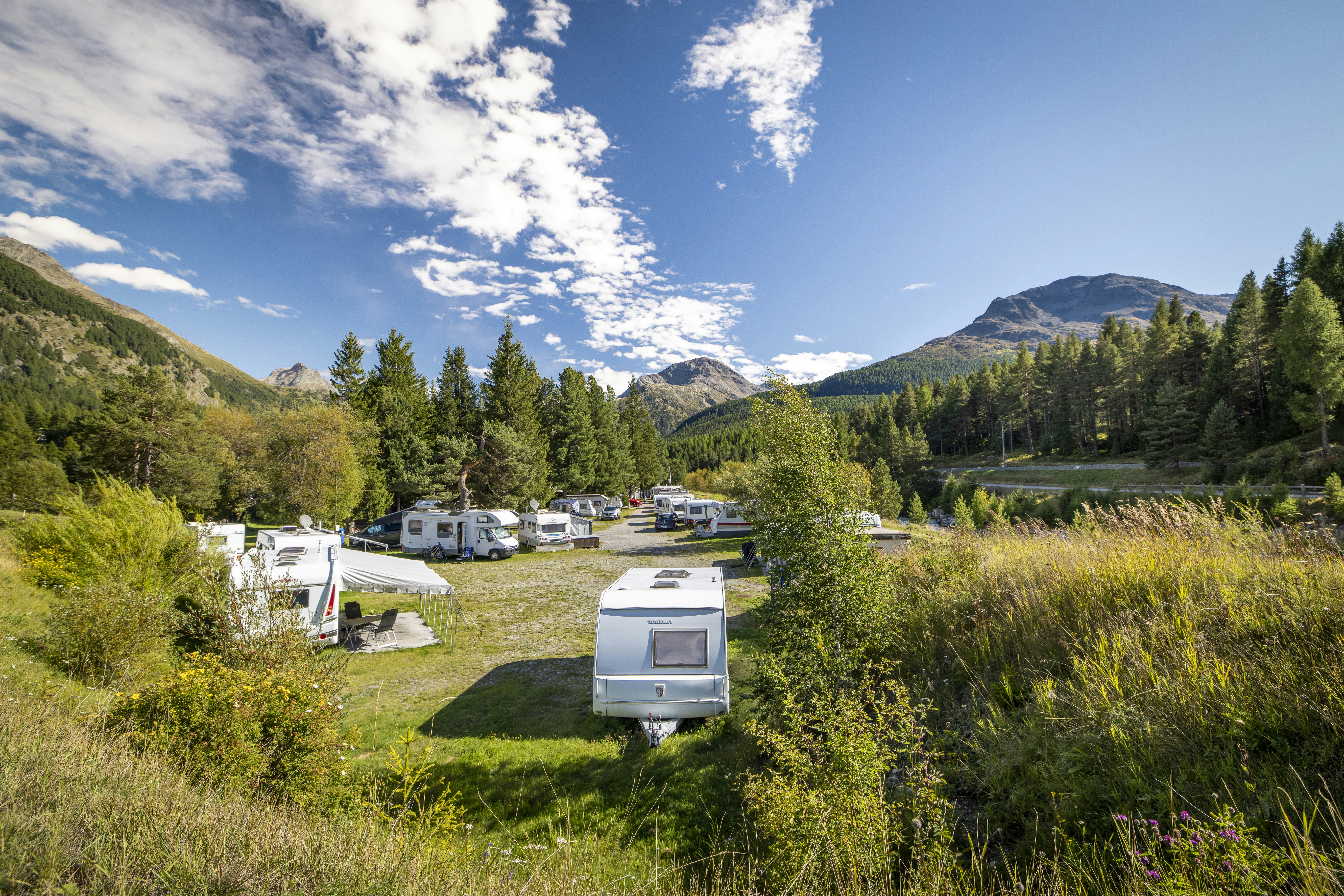 TCS Camping Samedan - Standplätze auf dem Campingplatz