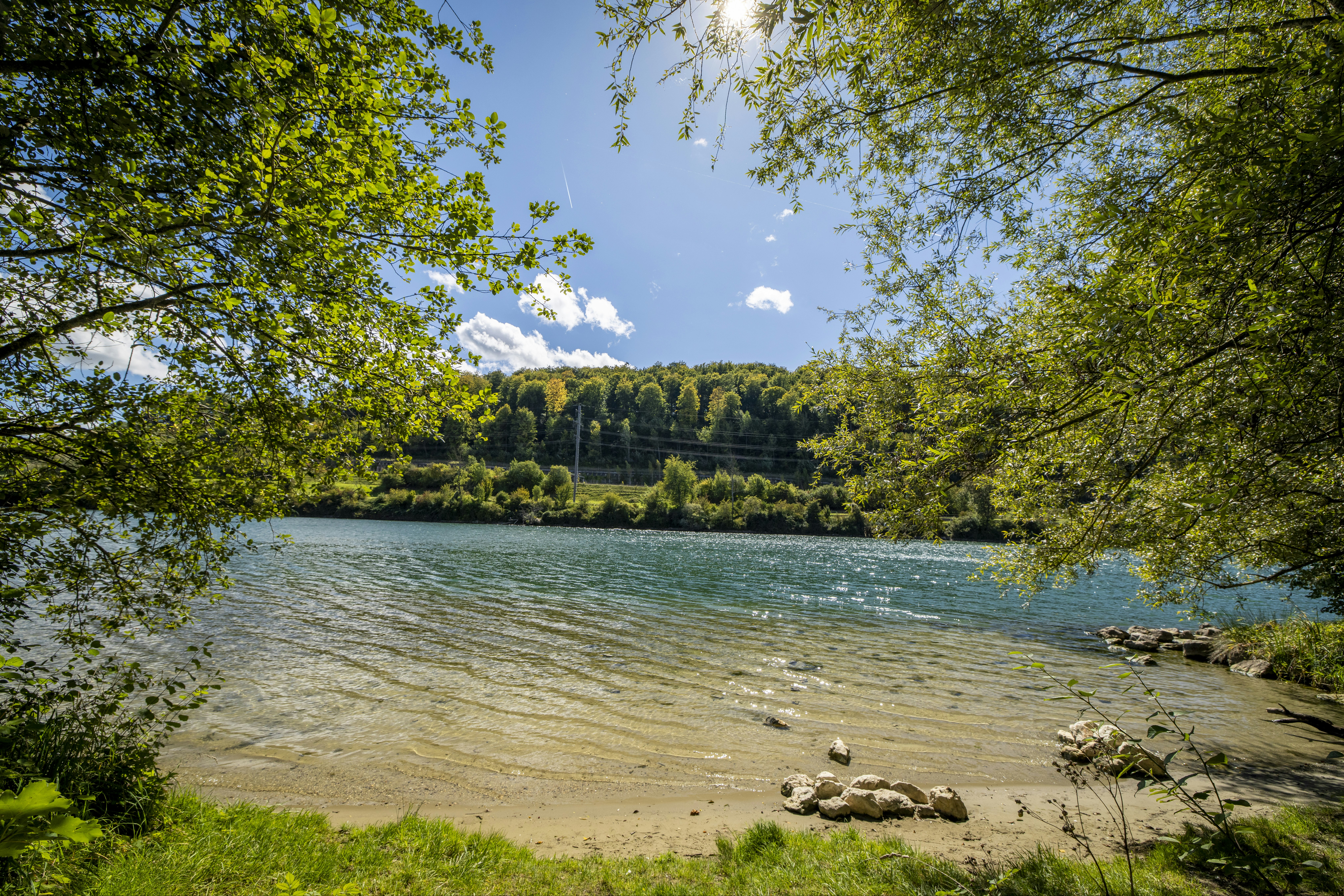 TCS Camping Solothurn - Blick auf den Strand am Campingplatz