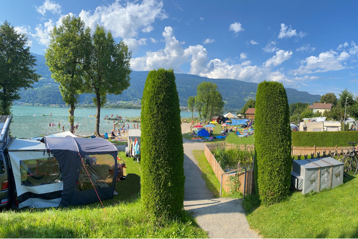 Terrassen Camping Ossiacher See - Stellplätze im Grünen am Ufer des Sees