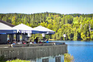 Terrassencamping Sandbank - Restaurant mit Terrasse auf dem Campingplatz