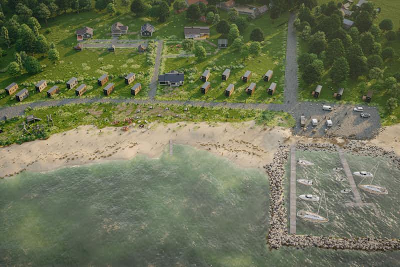 Tiny Seaside - Loddenhøj - animierte Luftaufnahme des Campingplatzes