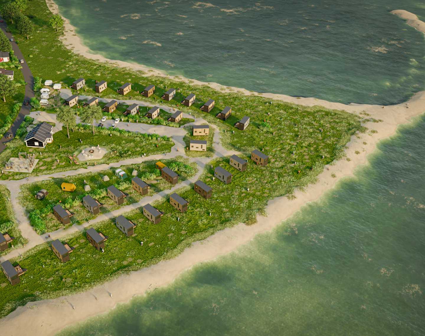 Tiny Seaside Skarrev - Blick auf den Campingplatz aus der Vogelperspektive