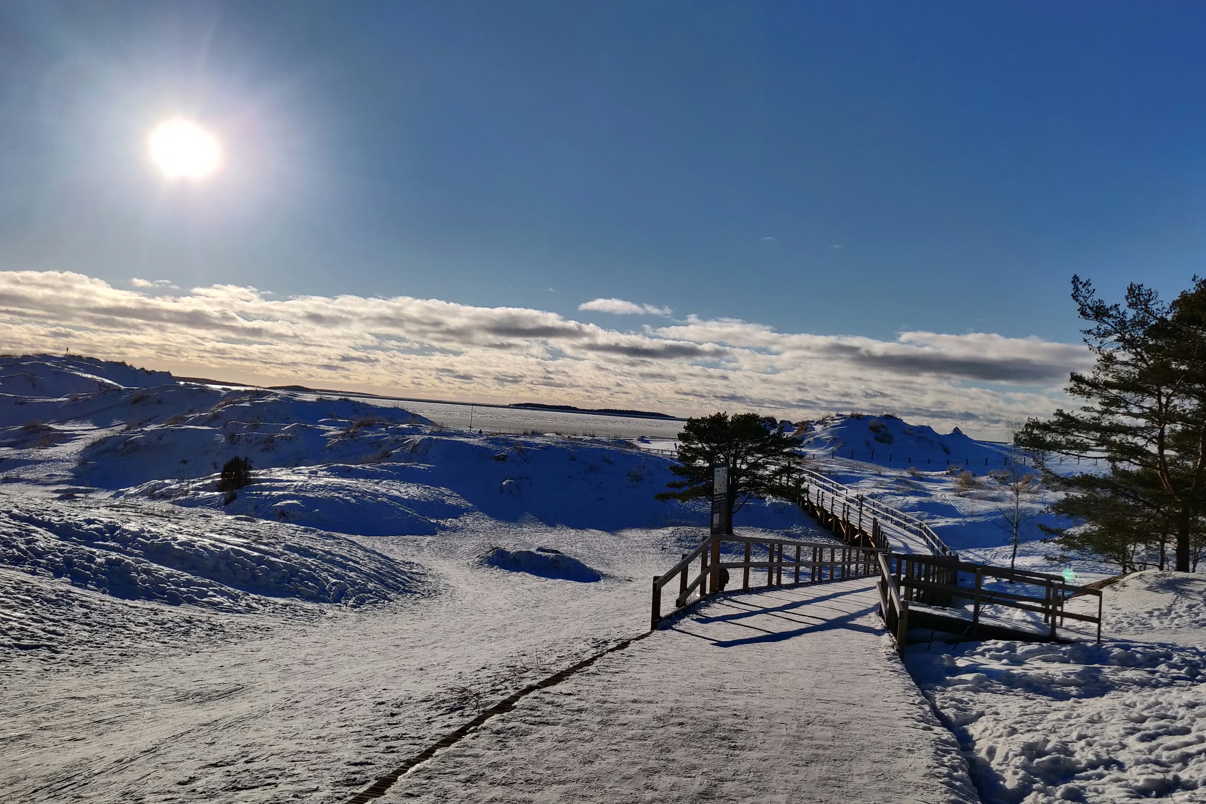 Yyteri Resort & Camping - Blick auf den Weg zum Strand im Winter