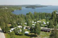 Trehörningsjö Camping och Stugor  - Campingplatz am See aus der Vogelperspektive