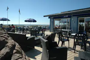 Ugglarp Camping - Terrasse des Restaurant auf dem Campingplatz