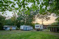 Uhlenköper-Camp - Stellplätze im Schatten unter Bäumen auf dem Campingplatz an der Lüneburger Heide