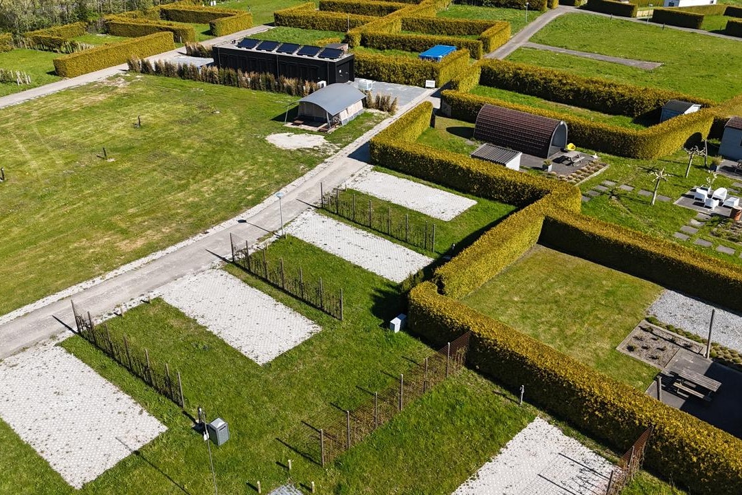 Vakantiepark in Style  - Luftaufnahme des Campingplatzes