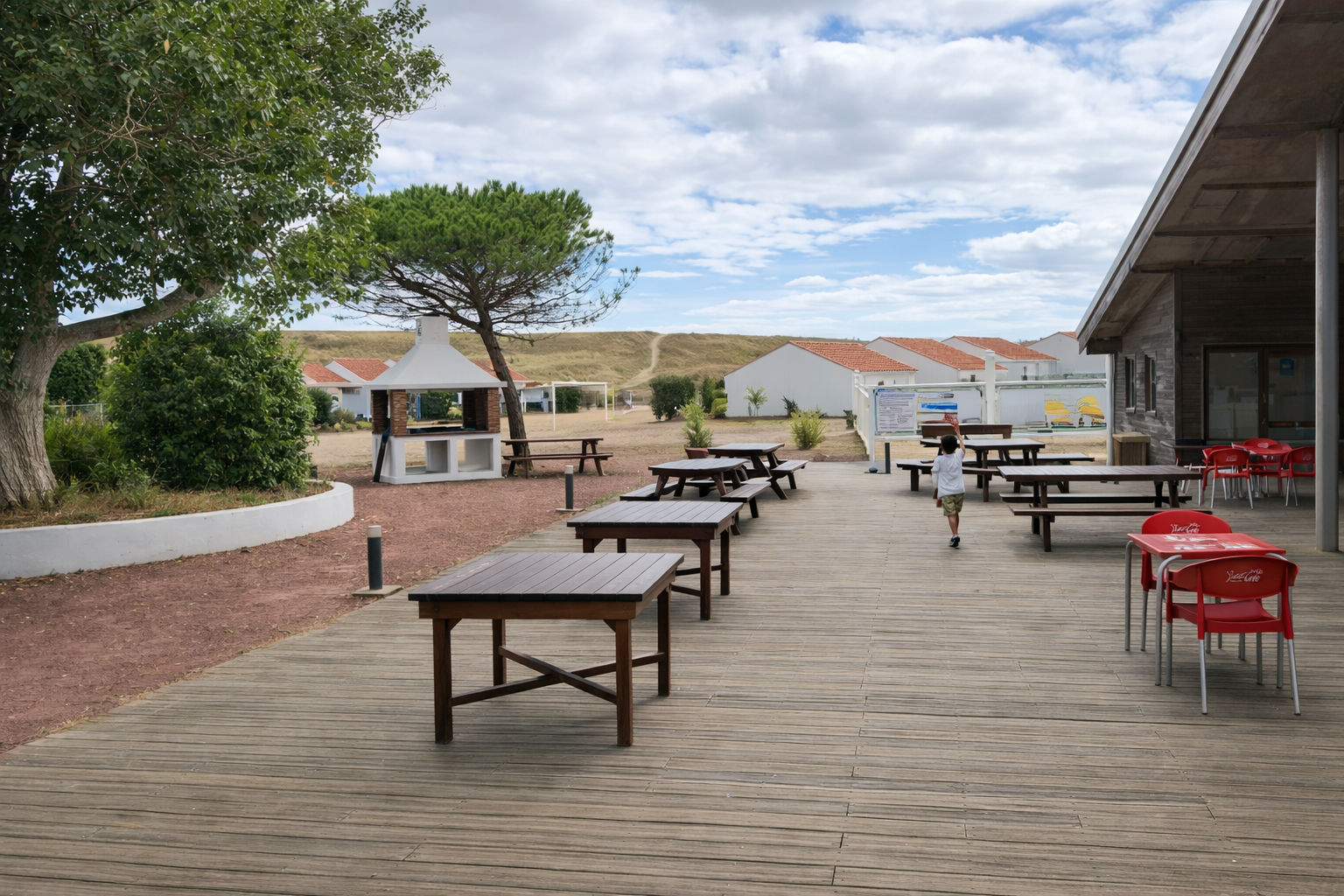 Village vacances ULVF – La Grande Dune  - Restaurant mit Terrasse auf dem Campingplatz
