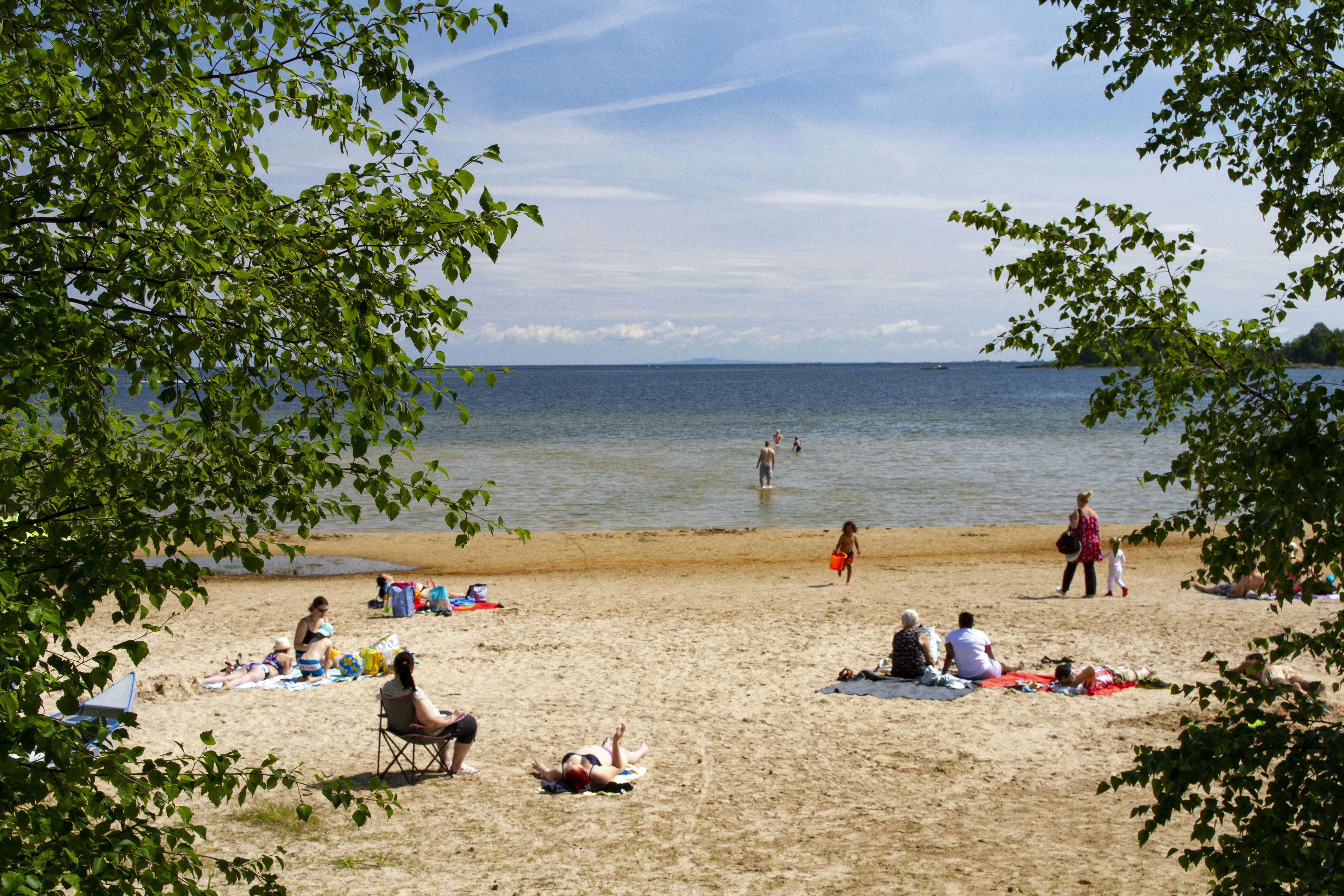 Vita Sandars Camping - Blick auf den Badestrand am Campingplatz