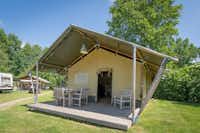 Vodatent @ Camping de Rammelbeek - Safarizelt mit Terrasse auf dem Campingplatz