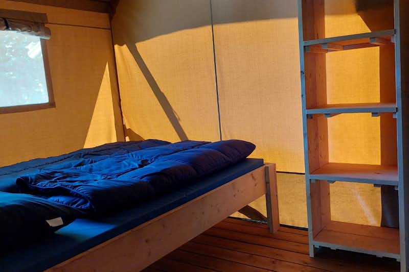 Vodatent @ Camping Drei Spatzen - Schlafzimmer in einem Glamping-Zelt