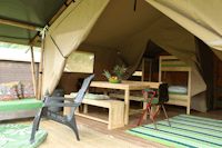 Vodatent @ Camping Sretanwolf - Blick in ein Glamping-Zelt