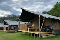 Vodatent @ Camping Sretanwolf - Terrasse eines Glamping-Zeltes