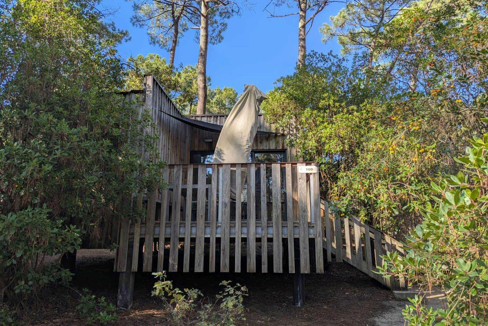 VVF Lège-Cap-Ferret  - Mobilheim mit Terrasse auf dem Campingplatz