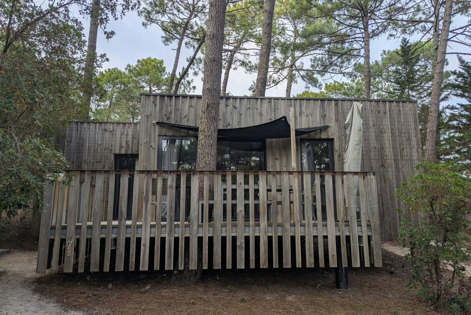 VVF Lège-Cap-Ferret  - Mobilheim mit Terrasse auf dem Campingplatz