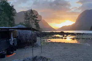 Wathne Camping - Sonnenuntergang über dem Fluss