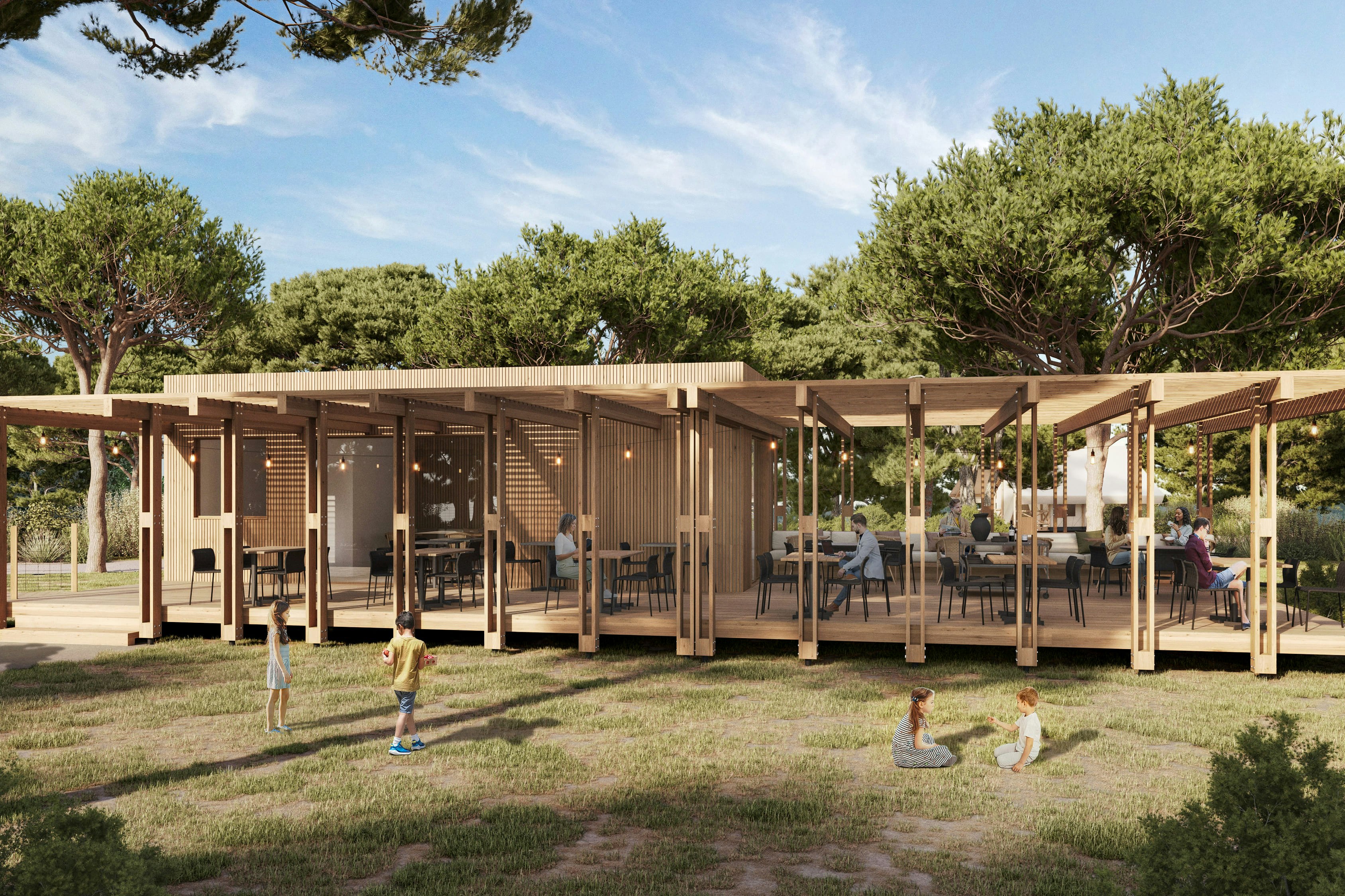 wecamp Cádiz  - Restaurant mit Terrasse auf dem Campingplatz