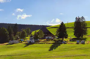 Zum Wilden Michel - Blick auf den Campingplatz im Grünen