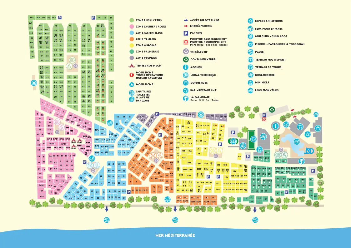 Plan Mer Camping La Plage et du Bord de Mer | ANWB Camping