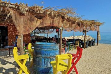 Strandbar vom Campingplatz auf der Insel Pag